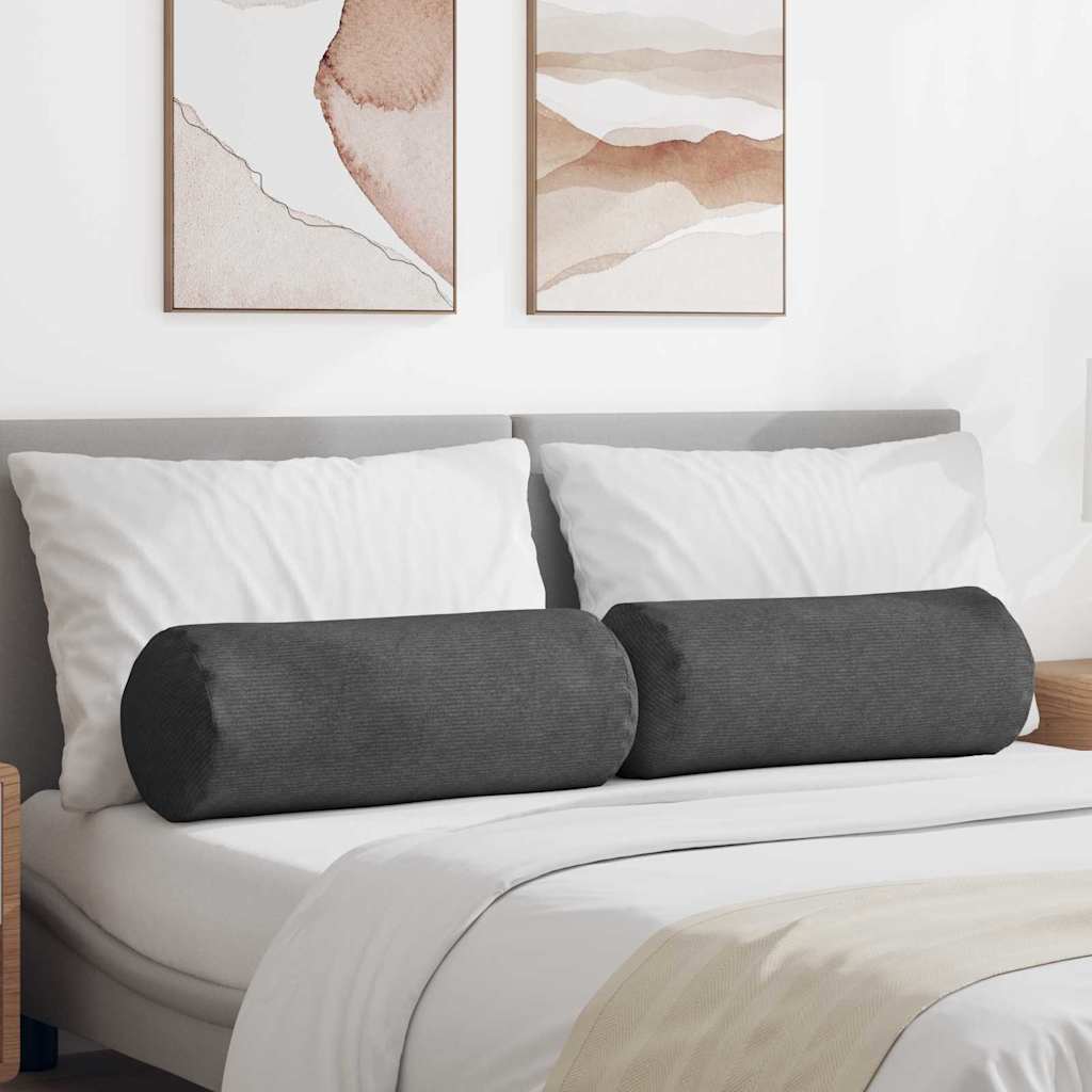 VidaXL traversins 2 pièces tissu corde gris foncé ø 25 x 70 cm