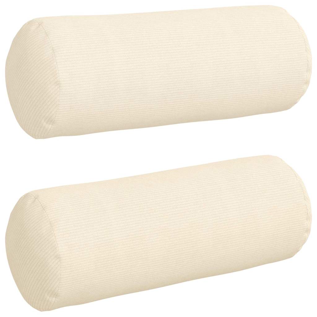 VidaXL traversins 2 pièces crème ø 25 x 70 cm tissu corde