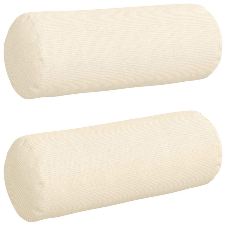 VidaXL traversins 2 pièces crème ø 25 x 70 cm tissu corde