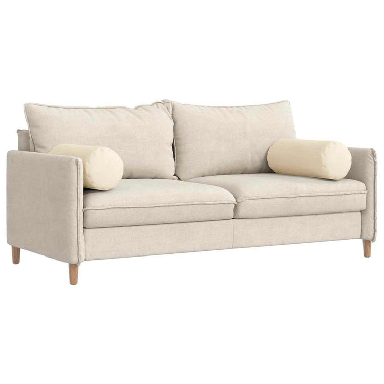 VidaXL traversins 2 pièces crème ø 25 x 70 cm tissu corde