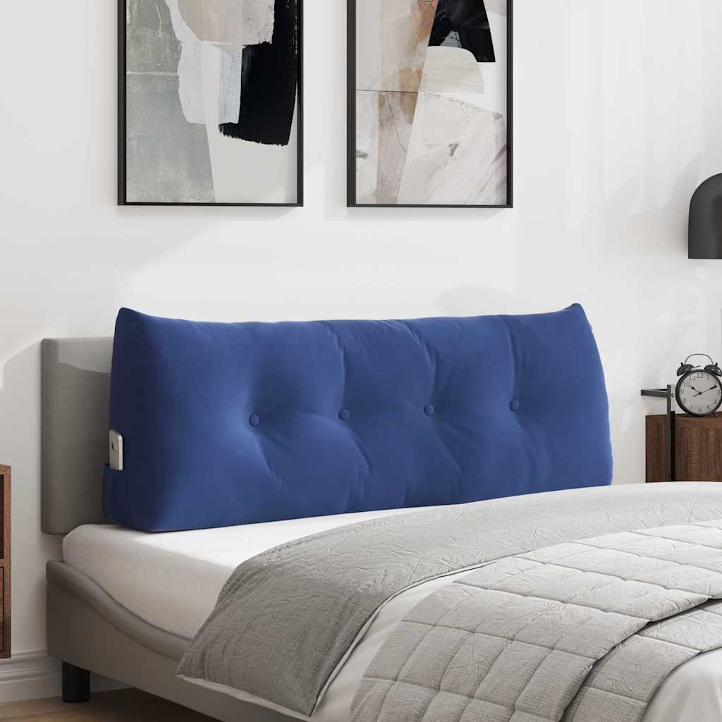 Vidaxx coussin de dossier police bleu 120 x 24 x 50 cm velours