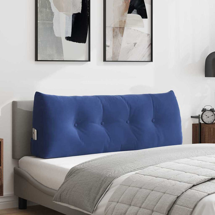 Vidaxx coussin de dossier police bleu 120 x 24 x 50 cm velours