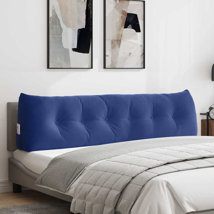 Vidaxx coussin de dossier police bleu 180 x 24 x 50 cm velours