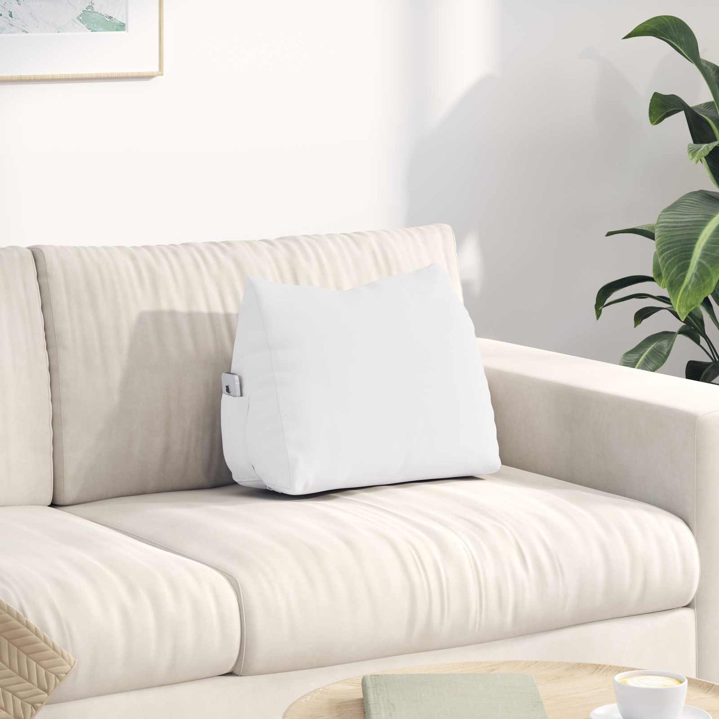 VidaXL coussin de dossier blanc 45 x 20 x 35 cm tissu