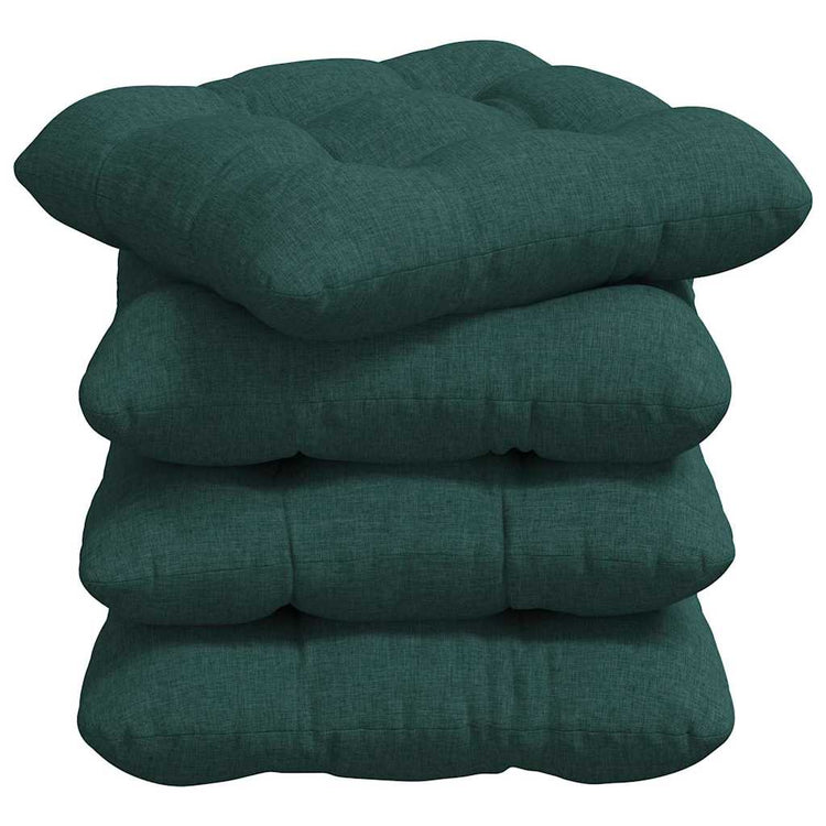 VidaXL coussins de siège 4 pcs tissu vert foncé 40 x 40 x 12 cm