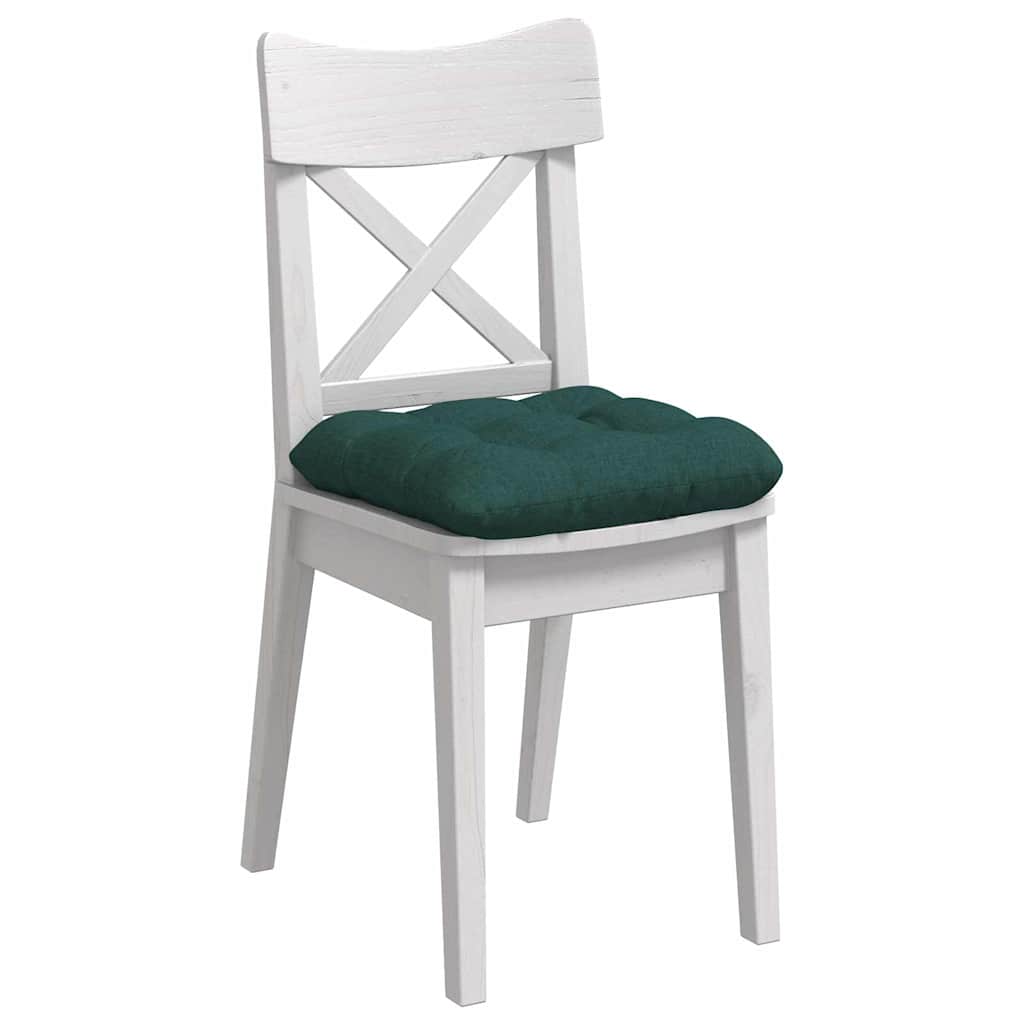 VidaXL coussins de siège 4 pcs tissu vert foncé 40 x 40 x 12 cm
