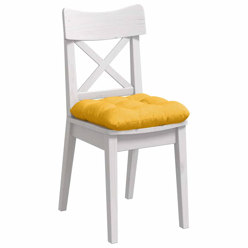 VidaXL coussins de siège 4 pcs jaune clair 40 x 40 cm tissu en coton