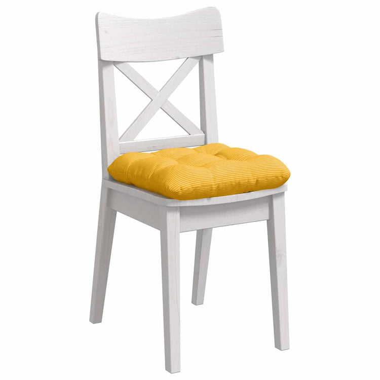 VidaXL coussins de siège 4 pcs jaune clair 40 x 40 cm tissu en coton