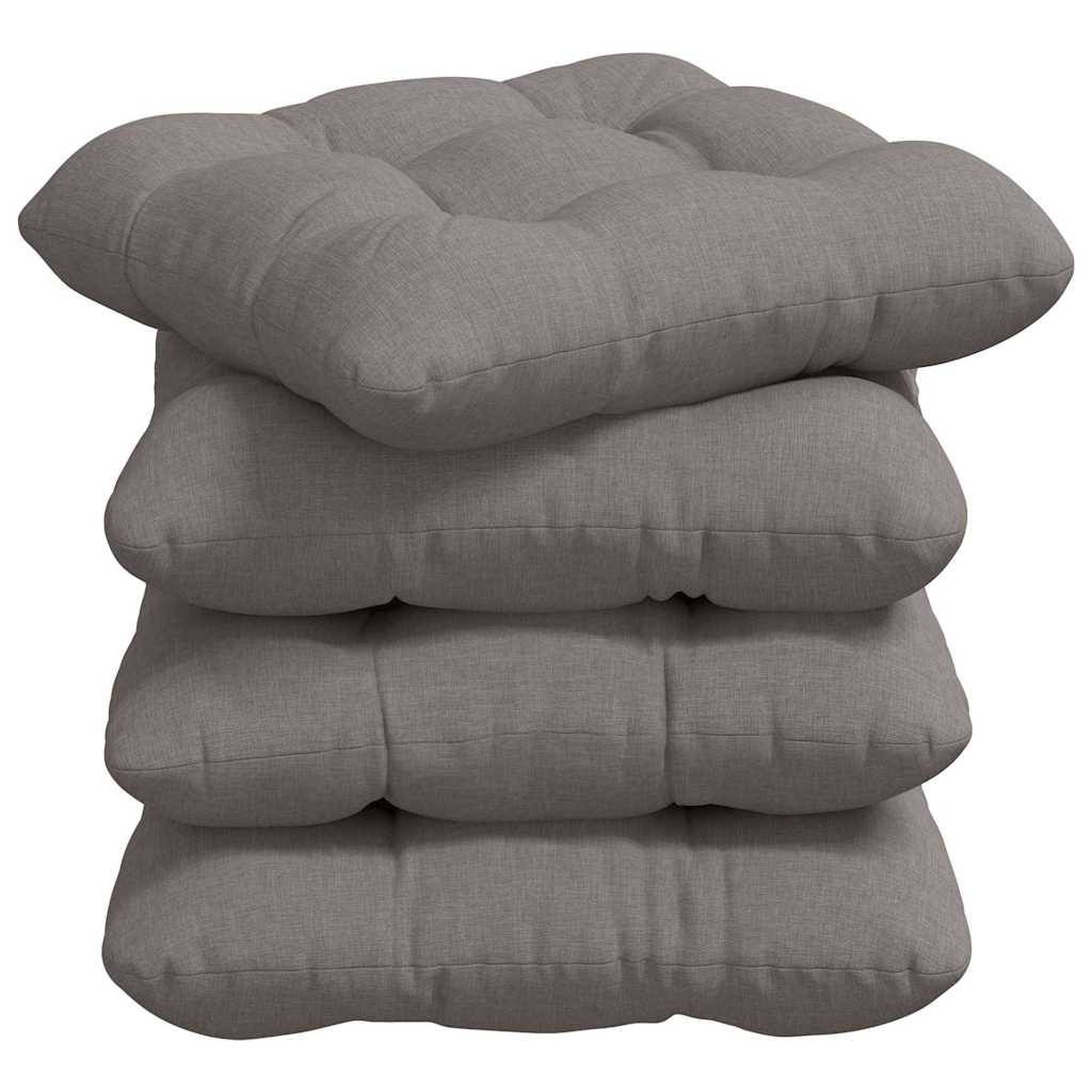 Vidaxx coussins d'assise 4 pcs taupe 45 x 45 x 12 cm tissu