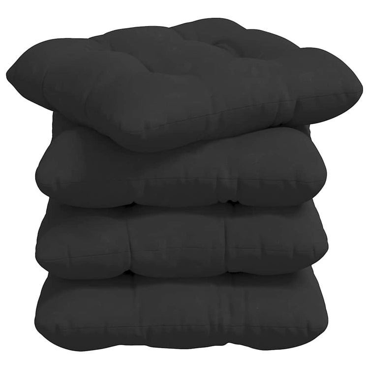 Vidaxx coussins d'assise 4 pcs noir 45 x 45 cm tissu microfibre