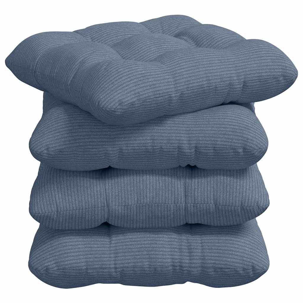 VidaXL coussins de siège 4 pcs bleu 45 x 45 cm tissu en coton