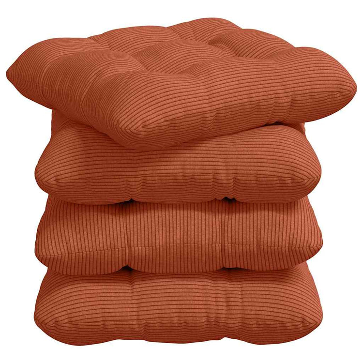VidaXL coussins de siège 4 pcs rouge-orange 45 x 45 cm tissu coton