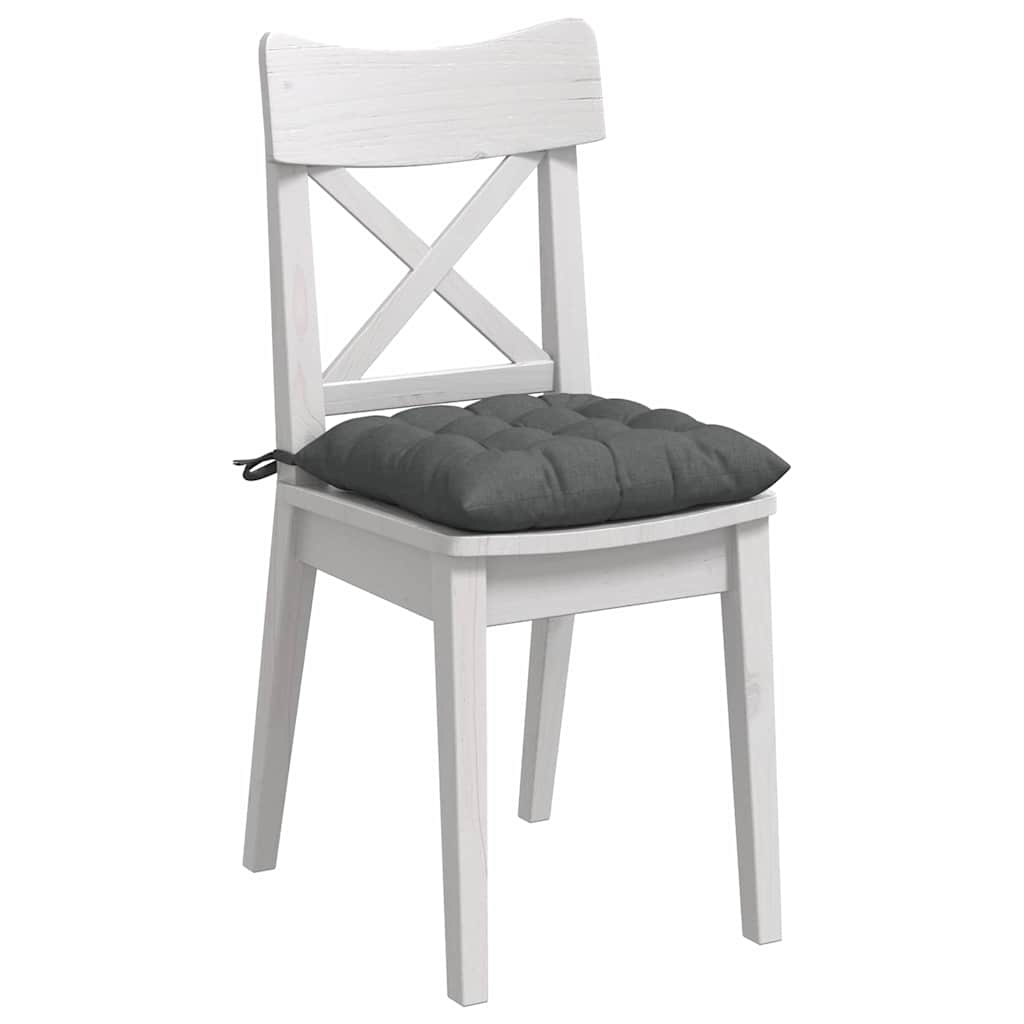 VidaXL coussins de siège 4 pcs gris foncé 40 x 40 x 6 cm tissu