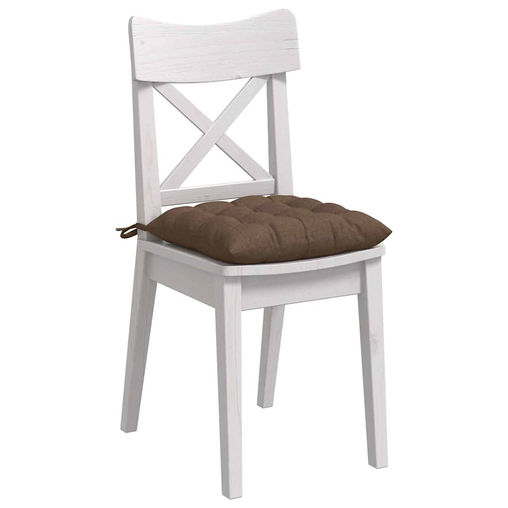 VidaXL coussins de siège 4 pcs marron 40 x 40 x 6 cm tissu