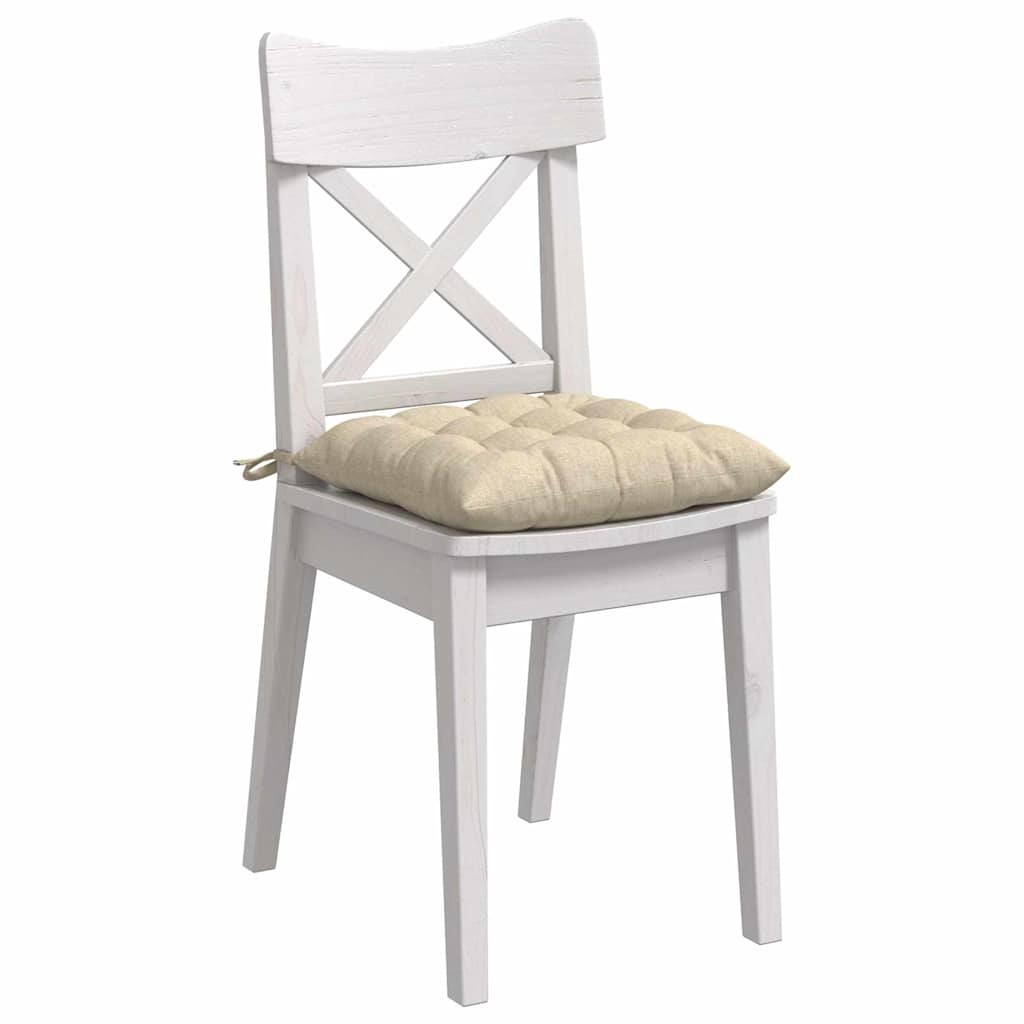 VidaXL coussins de siège 4 pcs crème 40 x 40 x 6 cm tissu