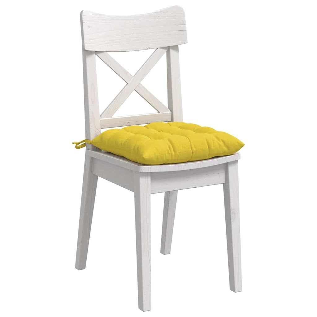 VidaXL coussins de siège 4 pcs jaune clair 40 x 40 x 6 cm tissu