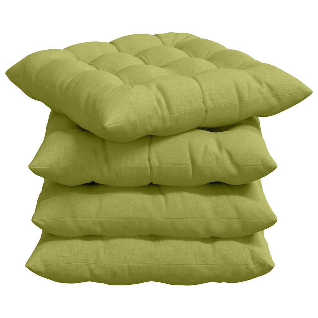 VidaXL coussins de siège 4 pcs tissu vert clair 40 x 40 x 6 cm