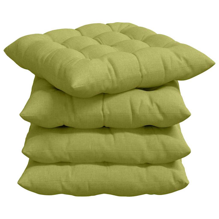 VidaXL coussins de siège 4 pcs tissu vert clair 40 x 40 x 6 cm