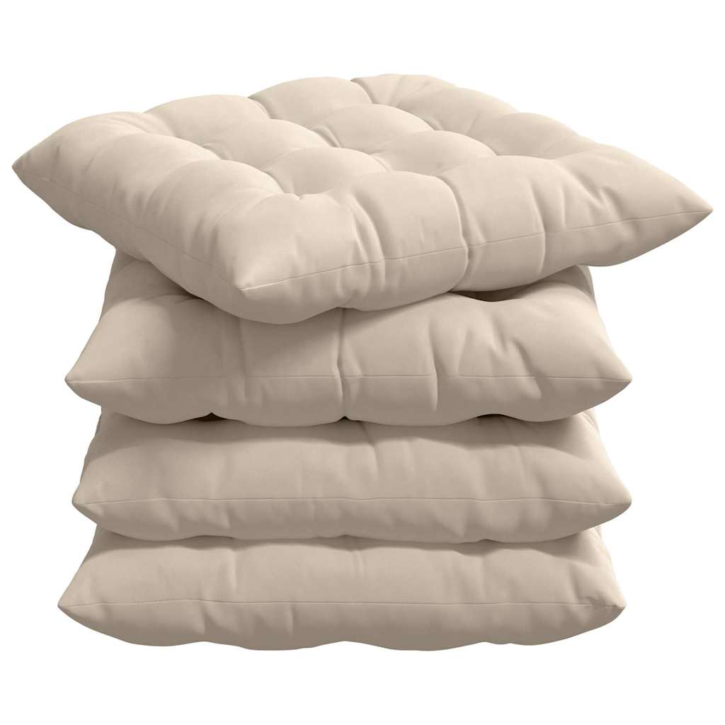 Vidaxx coussins de siège 4 pcs beige 40 x 40 x 6 cm microfibre
