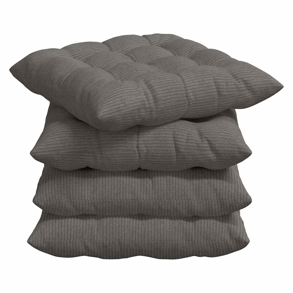 VidaXL coussins de siège 4 pcs gris clair 40 x 40 x 6 cm tissu en coton