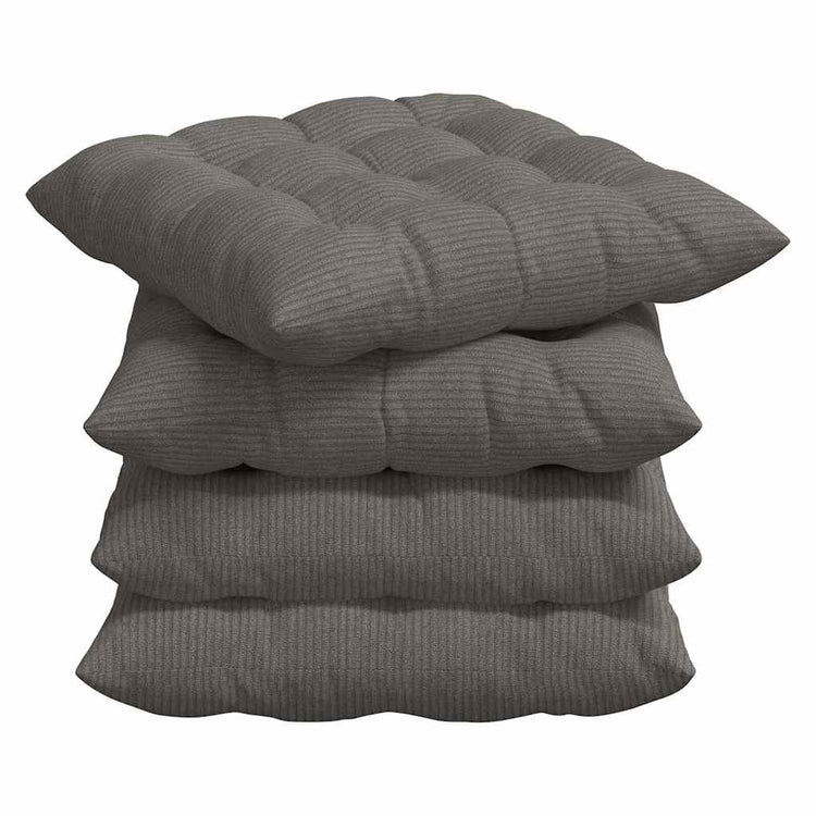 VidaXL coussins de siège 4 pcs gris clair 40 x 40 x 6 cm tissu en coton