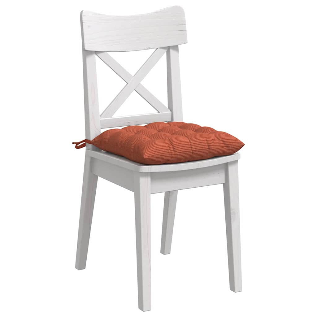 VidaXL coussins de siège 4 pcs rouge-orange 40 x 40 x 6 cm tissu en coton