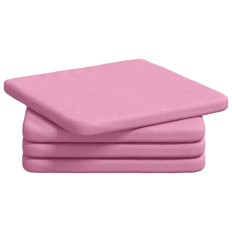 VidaXL coussins de siège 4 pièces rose 40 x 40 x 3 cm tissu