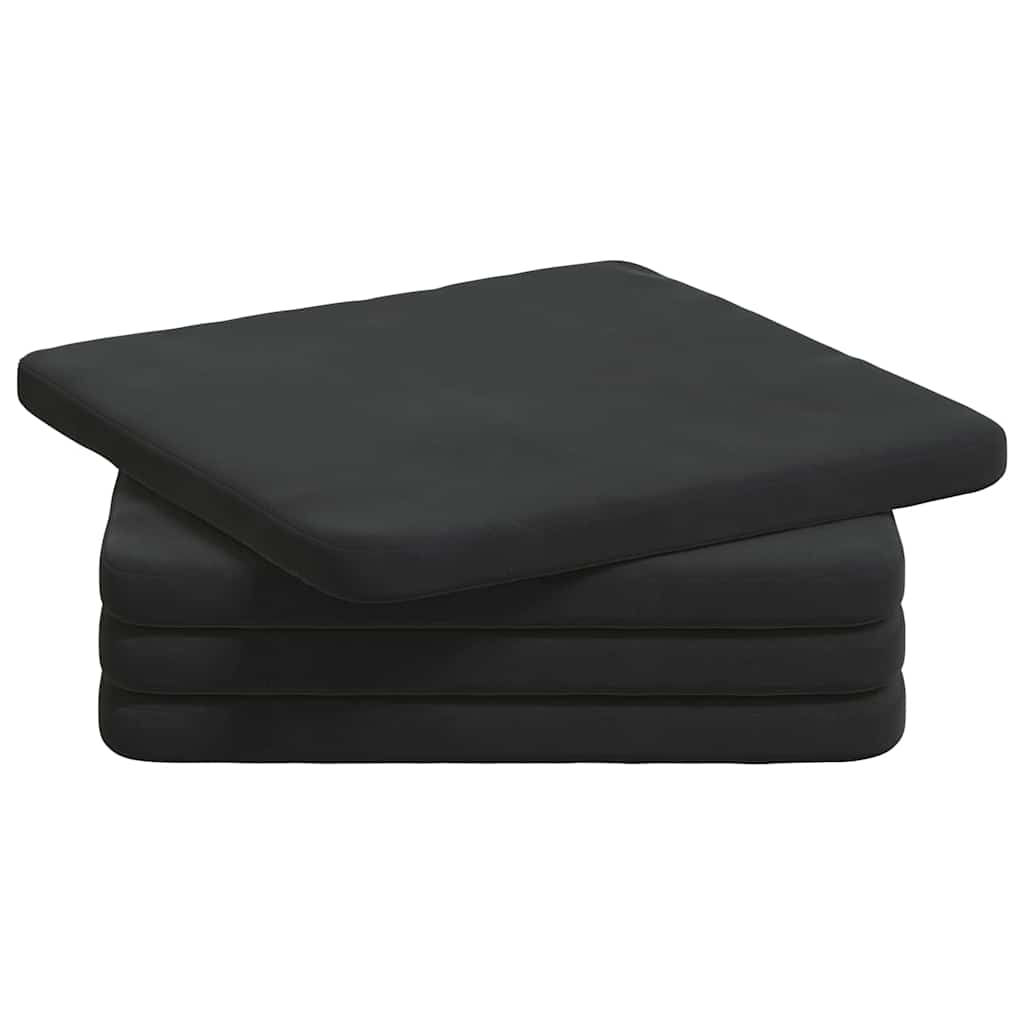 Vidaxx coussins de siège 4 pcs noir 40 x 40 x 3 cm velours