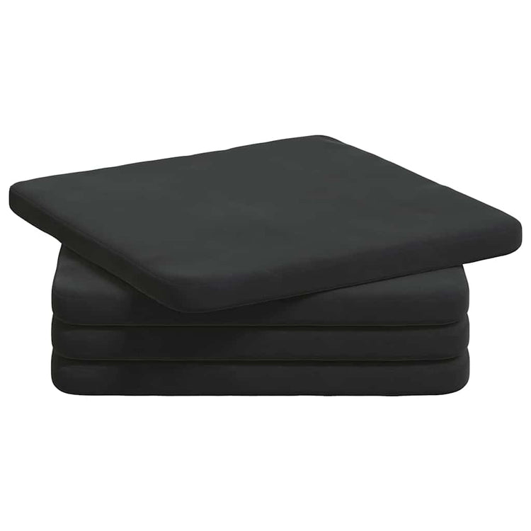 Vidaxx coussins de siège 4 pcs noir 40 x 40 x 3 cm velours