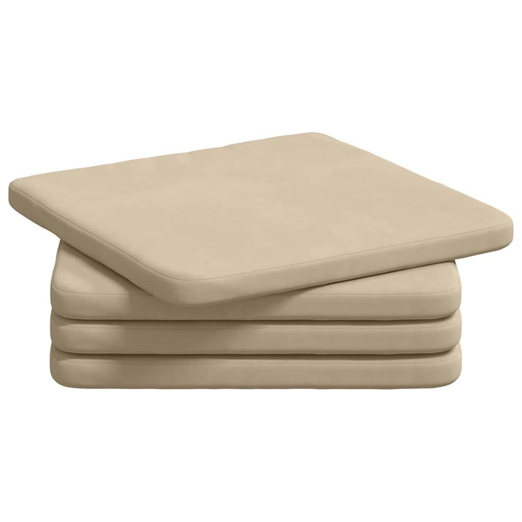 Vidaxx coussins d'assise 4 pcs crème 40 x 40 x 3 cm tissu microfibre