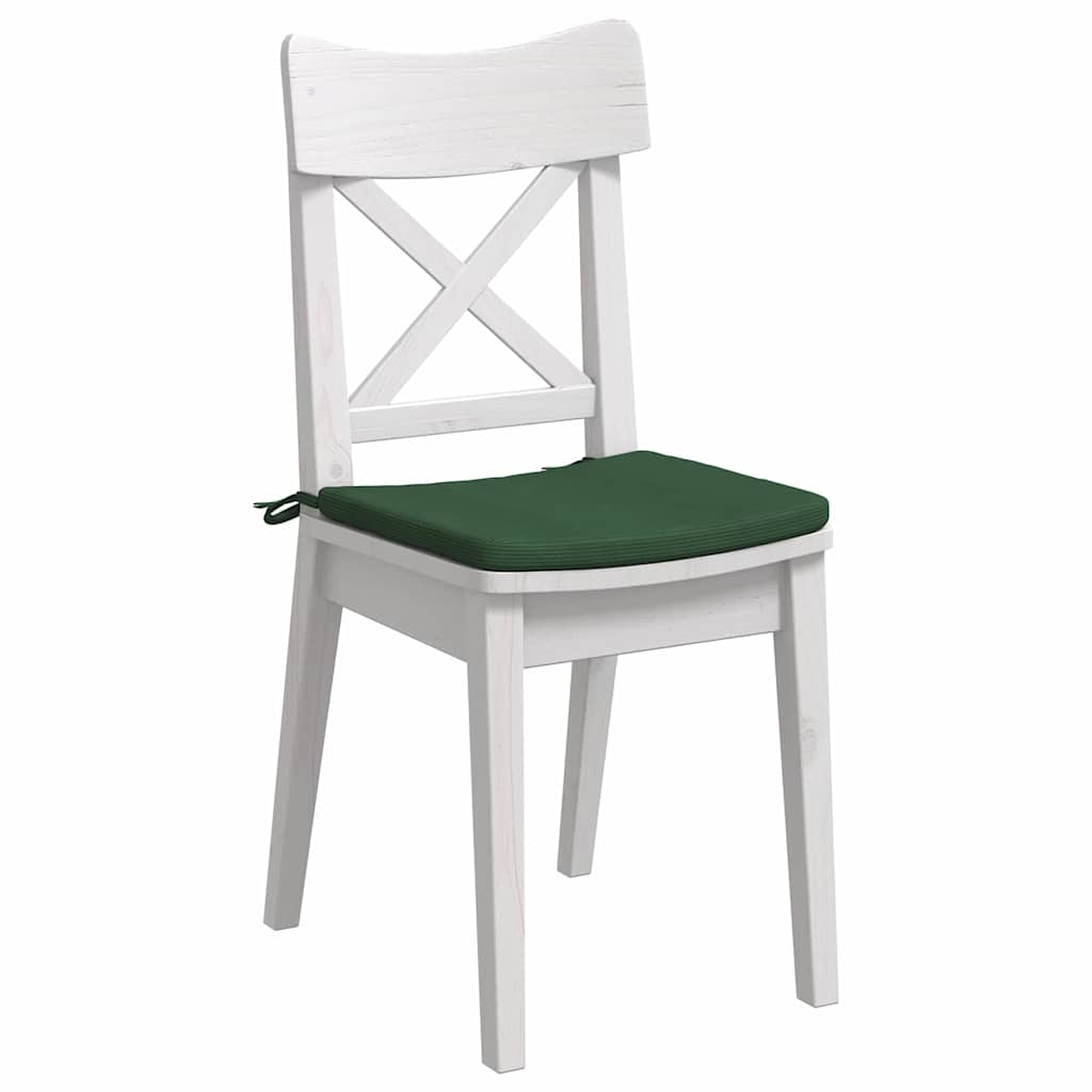 VidaXL coussins de siège 4 pcs vert foncé 40 x 40 x 3 cm tissu en coton
