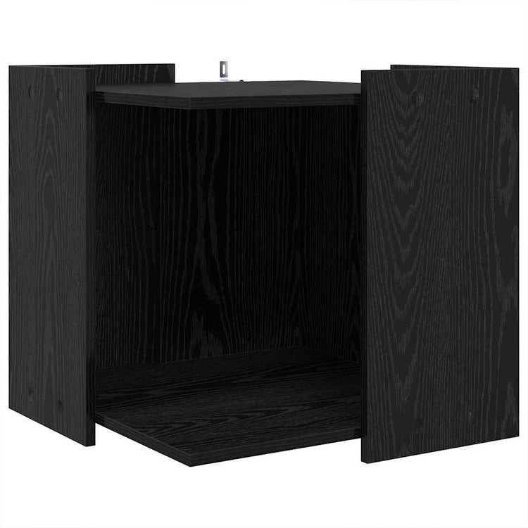 Vidaxxl litière pour chat clôture chêne noir 53 x 53 x 51 cm bois traité