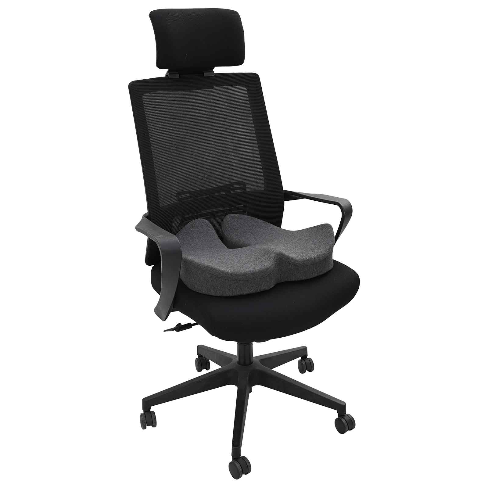 Vidaxxl oreiller avec coussin gris foncé 50 x 43 x 10 cm coton