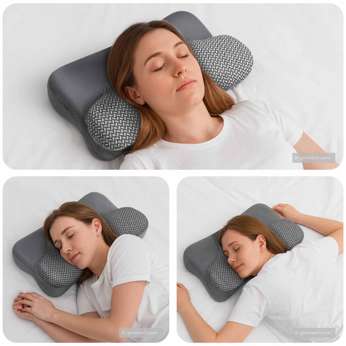 Vidaxx oreiller cervical avec oreiller gris 58 x 36 x 13 cm polyester