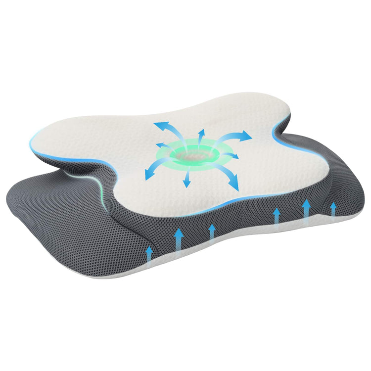 Vidaxx oreiller cervical avec coussin blanc 58 x 37,5 x 12 cm polyester