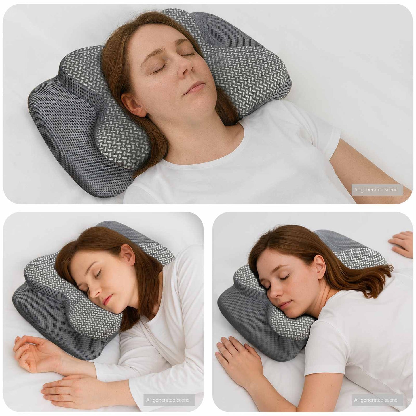 Vidaxx oreiller cervical avec coussin gris 58 x 38 x 12 cm polyester