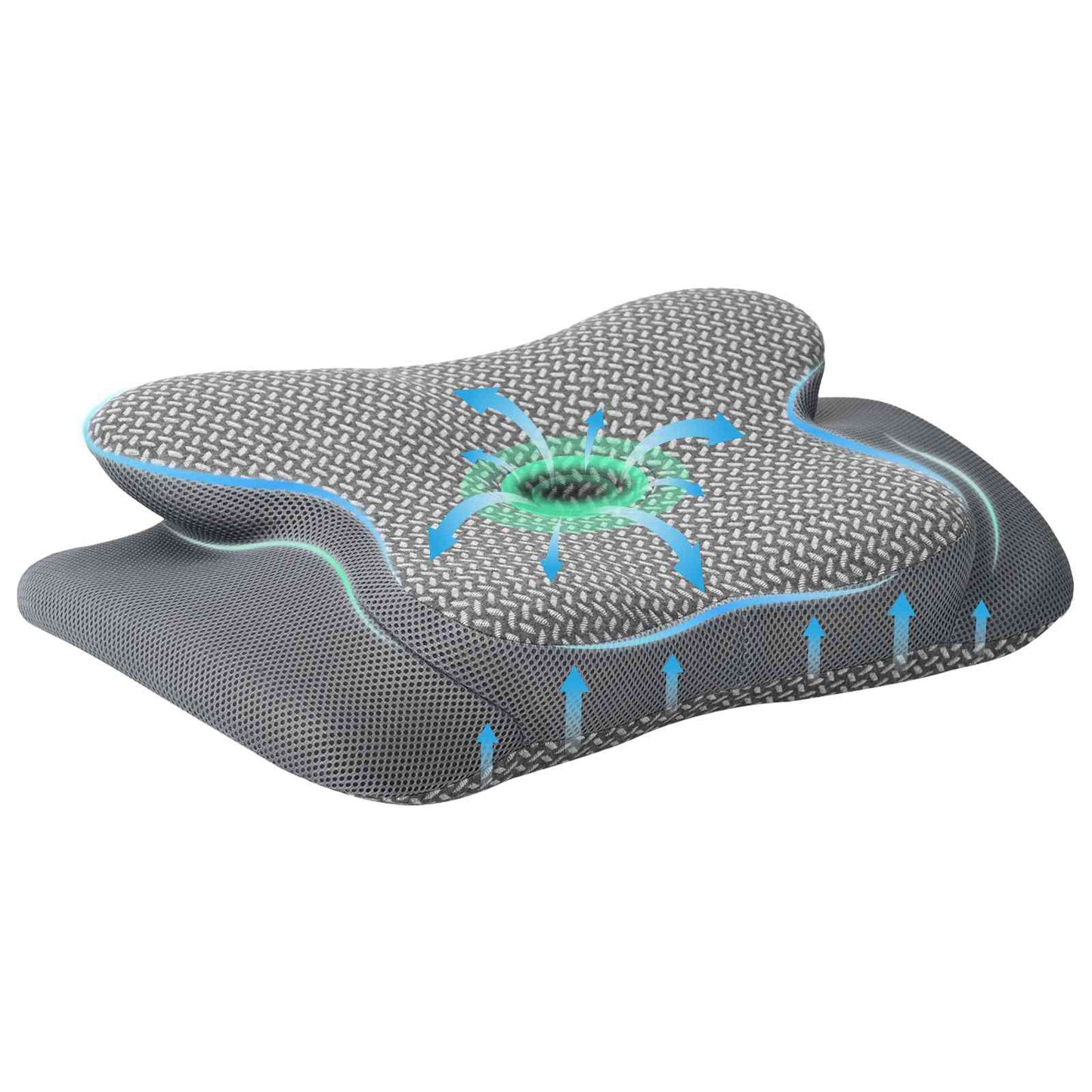 Vidaxx oreiller cervical avec coussin gris 58 x 38 x 12 cm polyester