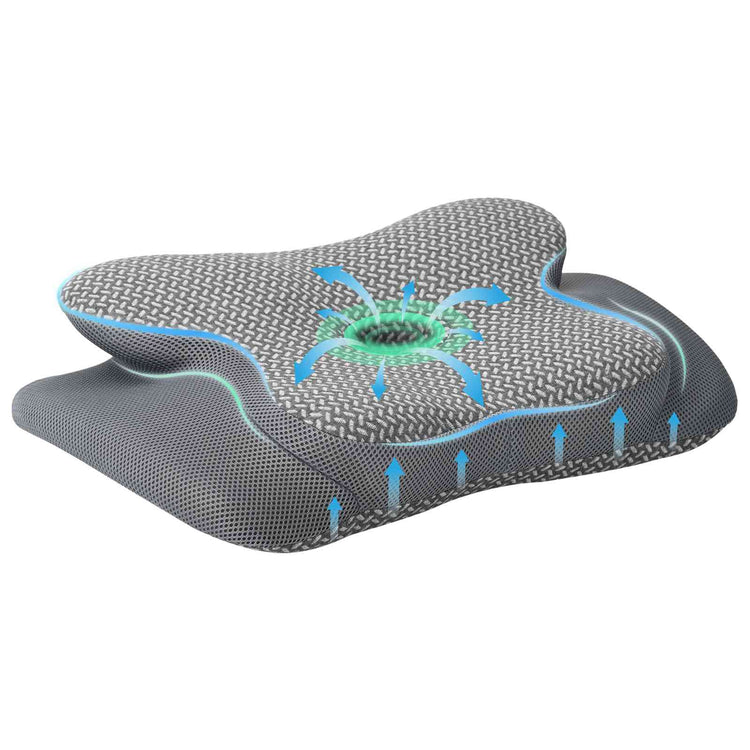 Vidaxx oreiller cervical avec coussin gris 58 x 38 x 12 cm polyester