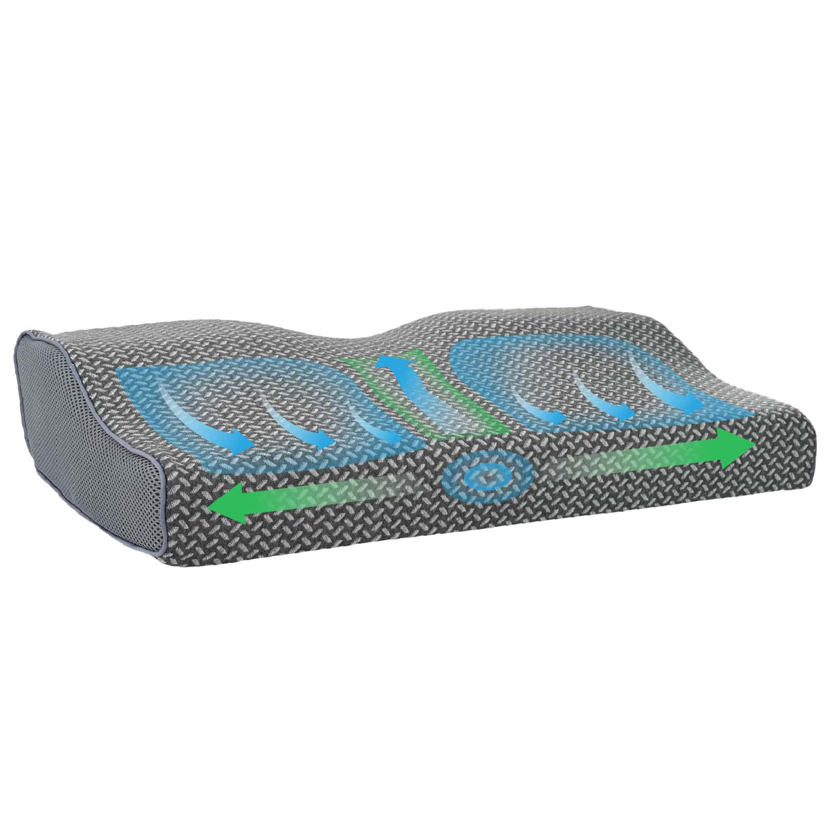 VidaXL oreiller avec coussin gris 60 x 34 x 11 cm polyester