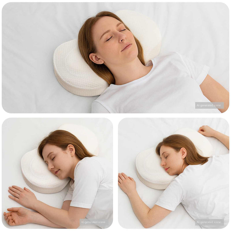 VidaXL oreiller cervical avec coussin blanc 53 x 35 x 11 cm polyester