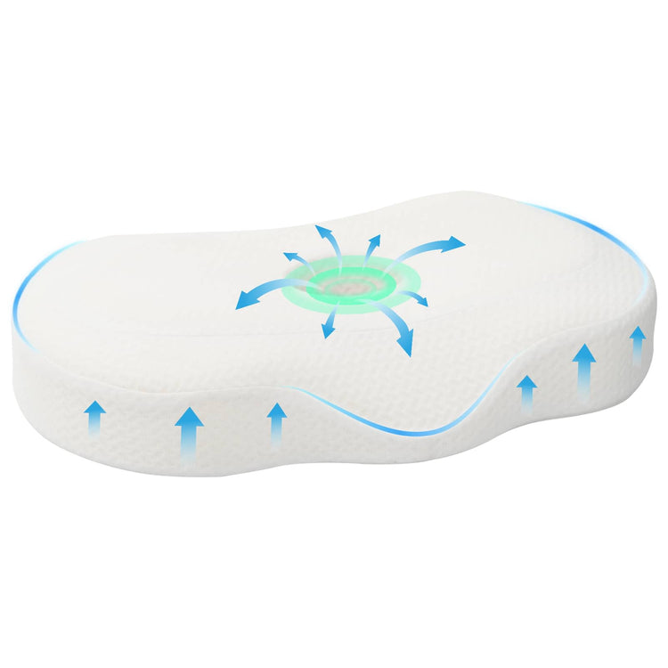 VidaXL oreiller cervical avec coussin blanc 53 x 35 x 11 cm polyester