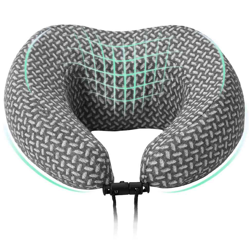 Vidaxx oreiller de voyage pour le cou gris 30 x 28 x 14 cm polyester