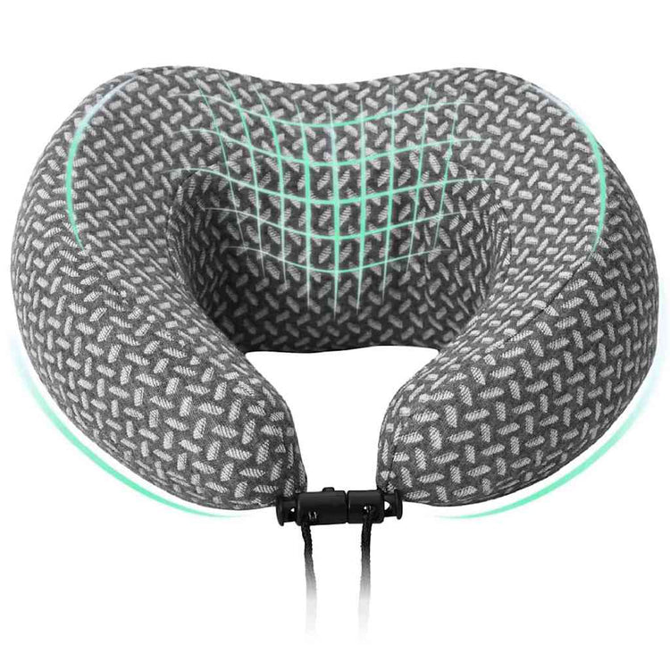 Vidaxx oreiller de voyage pour le cou gris 30 x 28 x 14 cm polyester