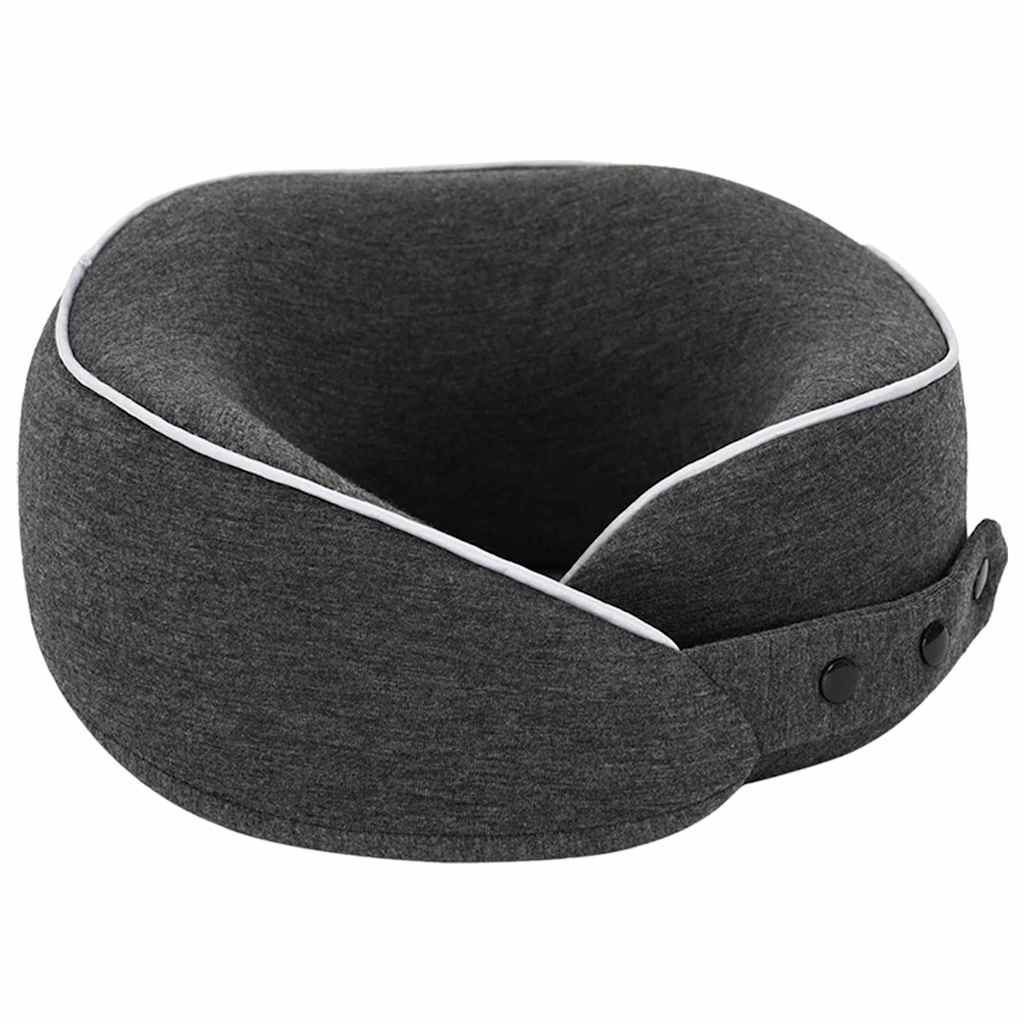 VidaXL oreiller de voyage pour le cou gris foncé 28 x 28 x 14 cm coton