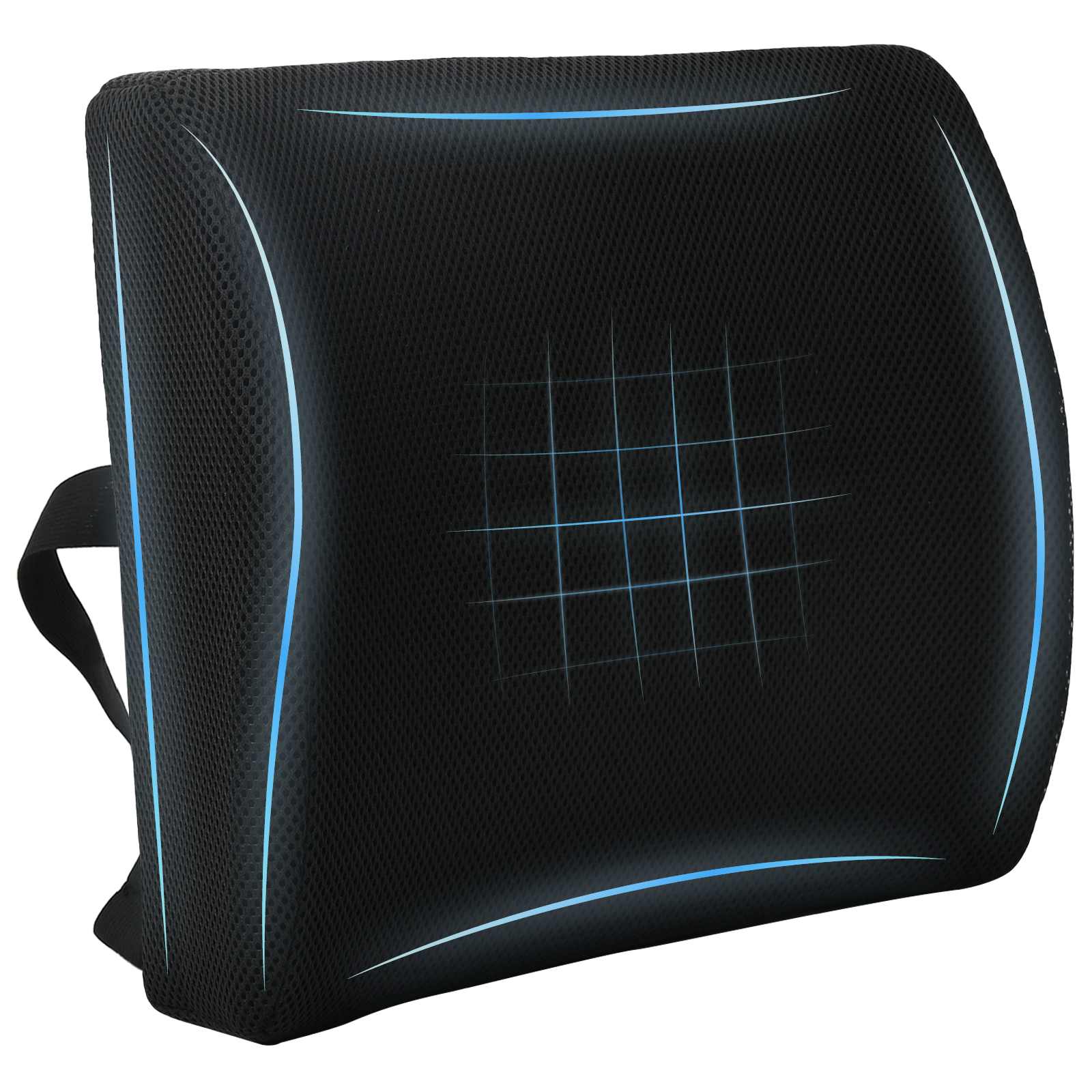 Vidaxx coussin de dossier avec coussin noir 35,5 x 30 x 12 cm avec tissu en maille