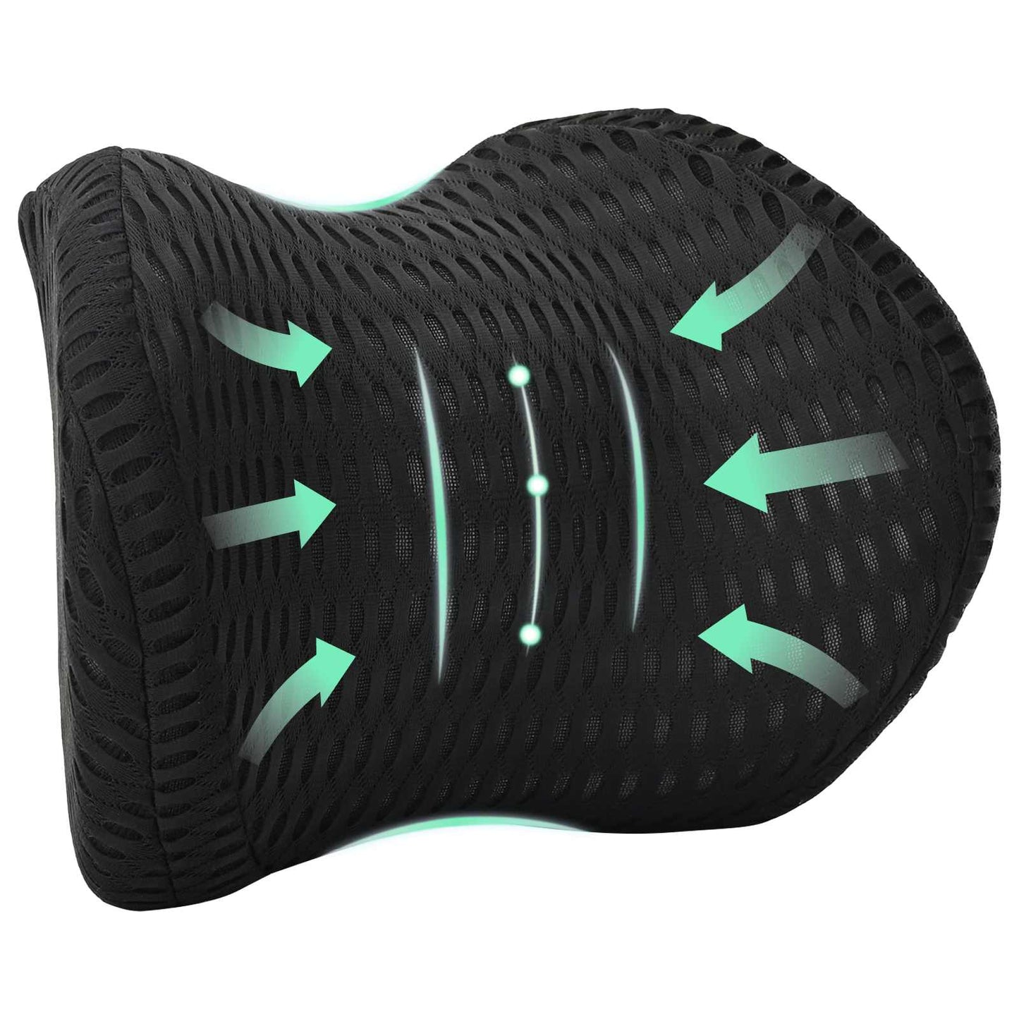 VidaXL oreiller cervical avec oreiller noir 30,5 x 21,5 x 13 cm maille 4D