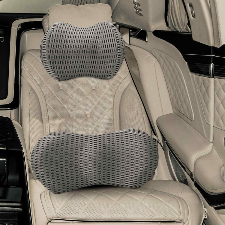 VidaXL ensemble de coussins avec coussin réglable 2 pcs gris maille 4D
