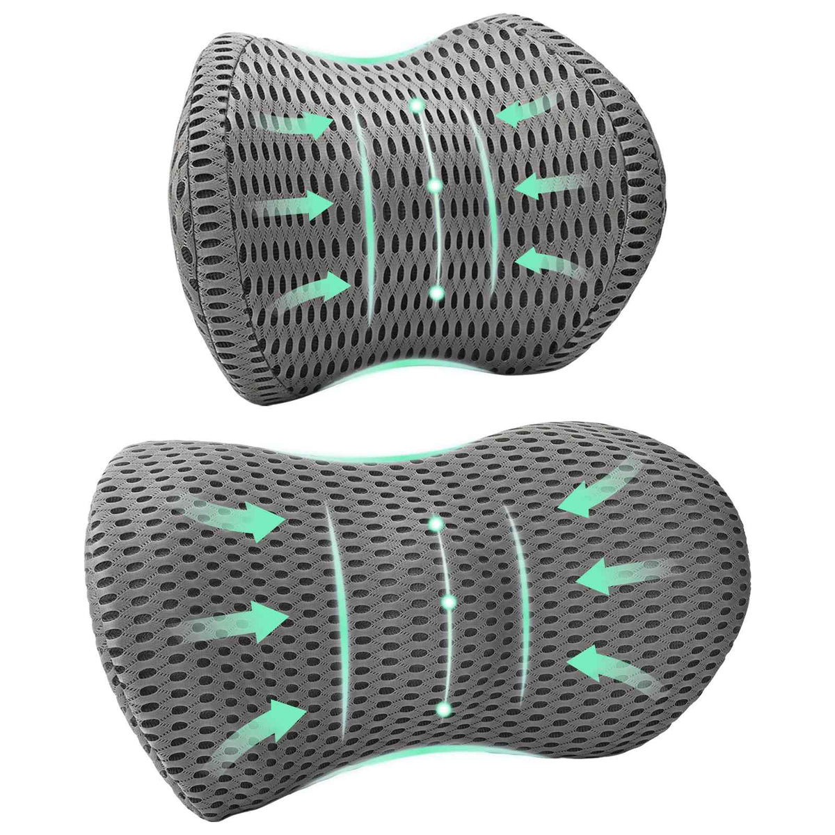 VidaXL ensemble de coussins avec coussin réglable 2 pcs gris maille 4D