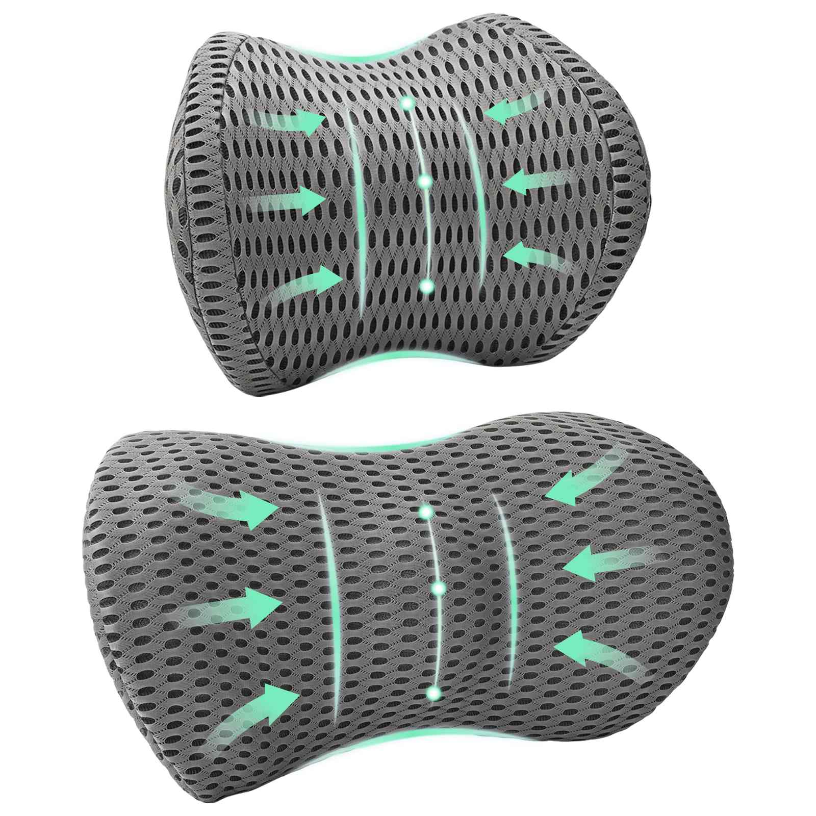 VidaXL ensemble de coussins avec coussin réglable 2 pcs gris maille 4D