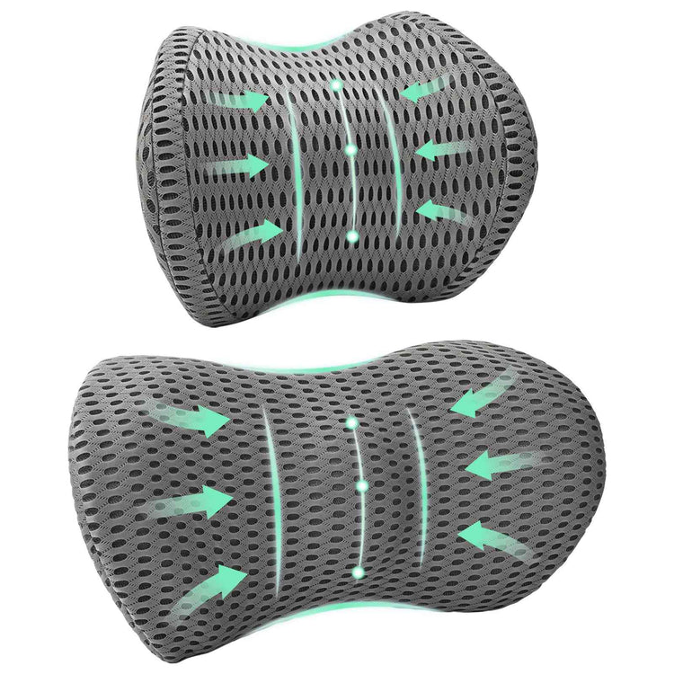 VidaXL ensemble de coussins avec coussin réglable 2 pcs gris maille 4D